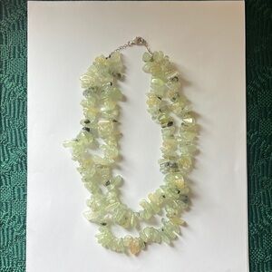 925 Prehnite Stone Necklace